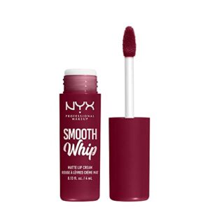 nyx professional makeup smooth whip matte lip cream, long lasting, moisturizing, vegan liquid lipstick – chocolate mousse (deep red brown)