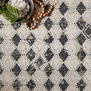 Justina Blakeney x Loloi Yeshaia Collection YES-02 Black/Neutral Transitional 7'-9" x 9'-9" Area Rug