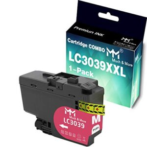 mm much & more compatible color ink cartridge replacement for brother lc3039xxl lc-3039xxl lc3039m lc3039 xxl to use for mfc-j5845dw mfc-j5845dw xl mfc-j5945dw mfc-j6945dw xl (magenta, high yield)