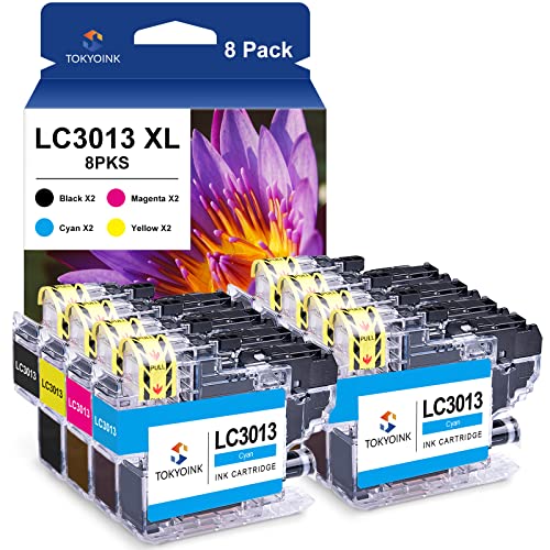 TOKYOINK LC3013 LC3013XL Ink Cartridges BK/C/M/Y Replacement for Brother Ink Cartridges LC3011 LC3013 LC 3011 Compatible with Brother Printer MFC-J690DW MFC-J497DW MFC-J491DW MFC-J895DW Ink (8 Pack)