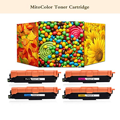 4-Pack (BK+C+M+Y) TN227 TN 227 TN-227 Toner Cartridge Compatible for MFC-L3770CDW L3750CDW HL-3210CW 3230CDW 3230CDN 3290CDW DCP-L3510CDW L3550CDW Printer Toner Cartridge