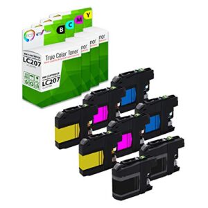 tct compatible ink cartridge replacement for brother lc207 lc205 lc207bk lc205c lc205m lc205y works with brother mfc-j4320dw j4420d j4620dw printers (black, cyan, magenta, yellow) – 8 pack