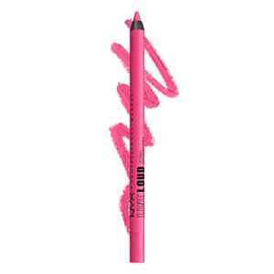 nyx professional makeup line loud lip liner, longwear and pigmented lip pencil with jojoba oil & vitamin e – movin’ up (bright pink peach)