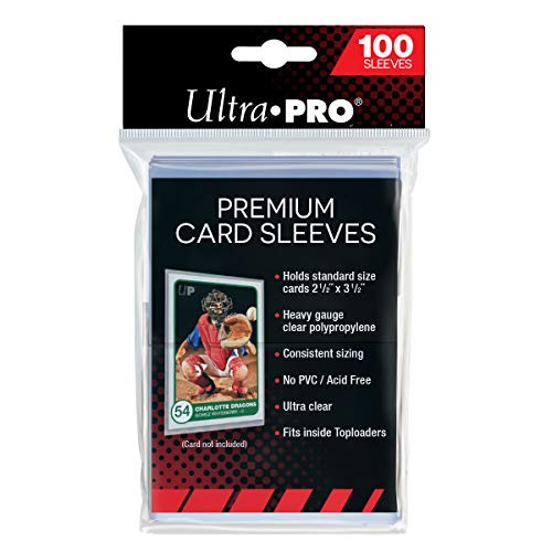Ultra Pro - Premium Clear 100ct. Card Sleeves - Standard Size Card Sleeves to Protect Sports Cards, Baseball Cards, Football Cards, and Collectible Cards