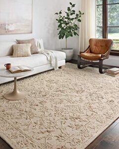 loloi ii halle collection hae-02 natural/sage, traditional 7′-9″ x 9′-9″ area rug