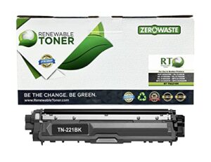 rt tn221bk toner compatible replacement for brother tn221 tn-221 tn225 | works with mfc-9130cw 9330cdw hl-3140cw 3170cdw 3180cdw | black printer ink cartridge