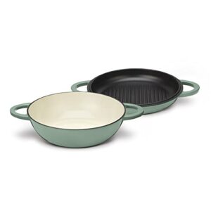 cuisinart ci5528-2sg 2-in-1 multipurpose set (4 qt. all purpose pan & 11″ grill pan) – sage green