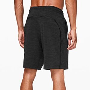 Lululemon Athletica Mens Pace Breaker Short Linerless (Heather Allover Deep Coal Black, M)