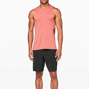 Lululemon Athletica Mens Pace Breaker Short Linerless (Heather Allover Deep Coal Black, M)