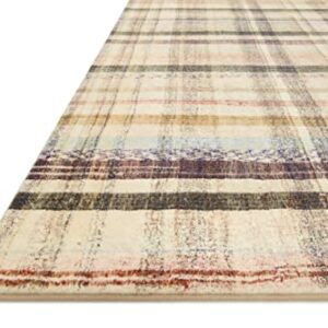 Loloi Chris Loves Julia x Humphrey Collection HUM-02 Ivory/Multi, Contemporary 2'-0" x 5'-0" Accent Rug feat. CloudPile™