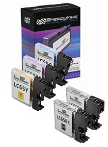 speedy inks compatible ink cartridge replacement for brother lc65 high-yield (2 black, 1 cyan, 1 magenta, 1 yellow, 5-pack)