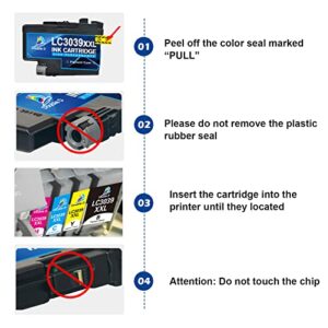 DOUBLE D Compatible LC3039 Ink Cartridges Replacement for Brother LC3039 LC3039XXL LC-3039BK LC3037 LC3037BK LC-3037XXL,Work for Brother MFC-J5945DW MFC-J6945DW MFC-J5845DW MFC-J6545DW(4 Pack)