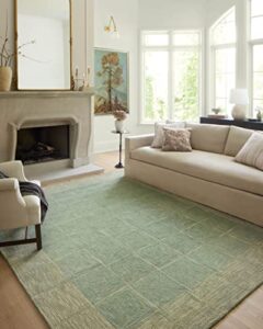 loloi chris loves julia x francis collection fra-02 green/natural, contemporary 9′-3″ x 13′ area rug