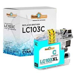 houseoftoners compatible ink cartridge replacement for brother lc103c (1 cyan)