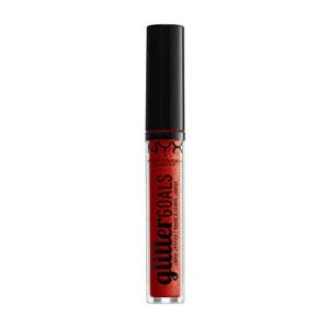 nyx professional makeup glitter goals liquid lipstick – shimmy (coral orange with gold glitter)