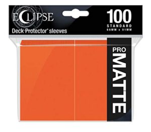 ultra pro e-15619 eclipse standard matte sleeves 100 pack-pumpkin orange