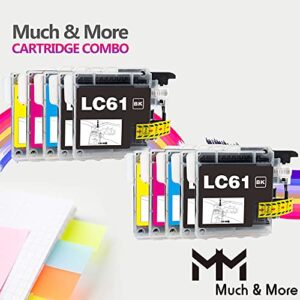 MM MUCH & MORE Compatible Ink Cartridge Replacement for Brother LC-61 LC61 LC 61 Used with DCP-165C DCP-375CW DCP-385CW MFC-490CW MFC-5895CW MFC-6490CW Printer (4 BK, 2 C, 2 M, 2 Y, 10-Pack)