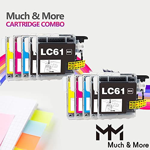 MM MUCH & MORE Compatible Ink Cartridge Replacement for Brother LC-61 LC61 LC 61 Used with DCP-165C DCP-375CW DCP-385CW MFC-490CW MFC-5895CW MFC-6490CW Printer (4 BK, 2 C, 2 M, 2 Y, 10-Pack)