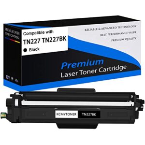 kcmytoner 1 pack high yield black compatible toner cartridge replacement for brother tn227bk tn227 tn-227 tn223 to use with mfc-l3750cdw mfc-l3710cw hl-l3210cw hl-l3290cdw printers