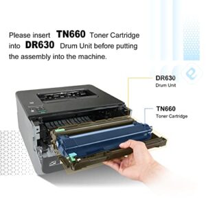 TN660+DR630 TESEN Compatible Toner and Drum Cartridge Replacement for Brother TN660 DR630 for use with MFC-L2700DW HL-L2300D HL-L2320D HL-L2340DW HL-L2360DN HL-L2380DW DCP-L2540DW (1 Drum + 3Toners)