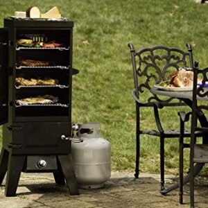 Cuisinart COS-244 Vertical Propane Smoker with Temperature & Smoke Control, Four Removable Shelves, 36", Black