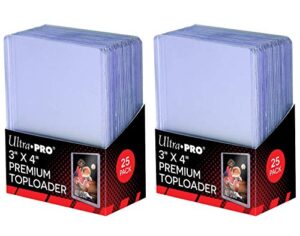 ultra pro 3″ x 4″ super clear premium toploader card protector | 25-count per pack | 2-packs