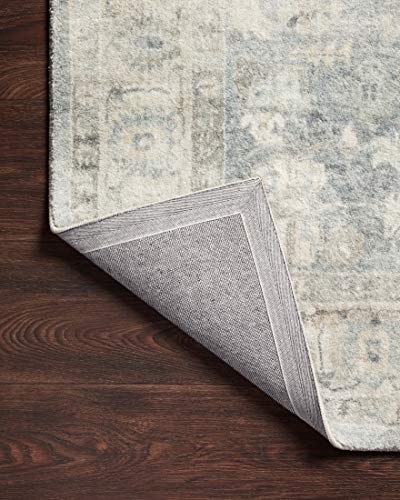 Loloi II Rosette Collection ROS-07 Denim/Fog, Traditional 7'-6" x 9'-6" Area Rug