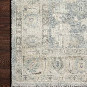 Loloi II Rosette Collection ROS-07 Denim/Fog, Traditional 7'-6" x 9'-6" Area Rug