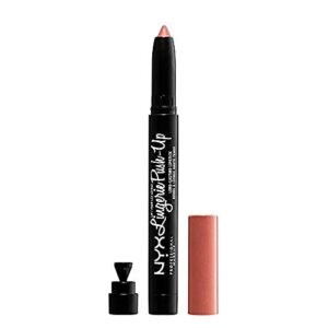 nyx professional makeup lip lingerie push-up long lasting plumping lipstick – dusk to dawn (warm beige nude)