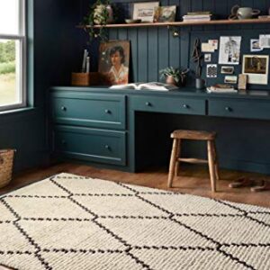 Loloi Chris Loves Julia x Alice ALI-04 Cream/Charcoal Geometric Area Rug 7'-9" x 10'