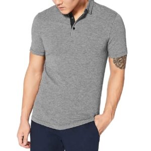 Lululemon Athletica Mens Evolution Polo Short Sleeve Shirt (Heathered Black,XL)