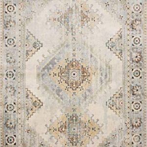 Loloi II Isadora Collection ISA-01 Oatmeal/Silver, Transitional 2'-0" x 3'-0" Accent Rug