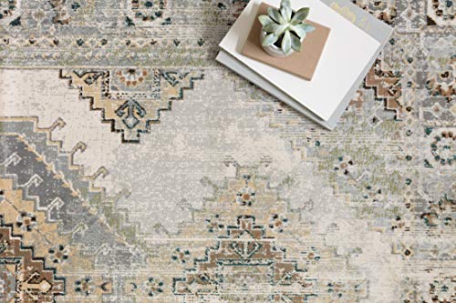 Loloi II Isadora Collection ISA-01 Oatmeal/Silver, Transitional 2'-0" x 3'-0" Accent Rug