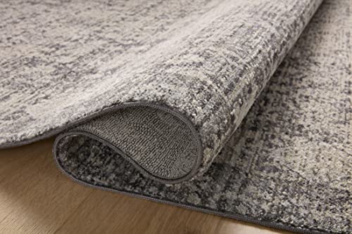 Amber Lewis x Loloi Alie Collection ALE-03 Charcoal / Dove, Traditional 18" x 18" Sample Rug