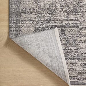 Amber Lewis x Loloi Alie Collection ALE-03 Charcoal / Dove, Traditional 18" x 18" Sample Rug