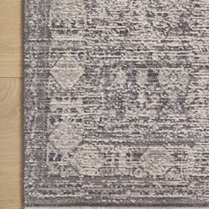 Amber Lewis x Loloi Alie Collection ALE-03 Charcoal / Dove, Traditional 18" x 18" Sample Rug