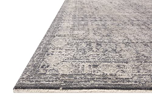 Amber Lewis x Loloi Alie Collection ALE-03 Charcoal / Dove, Traditional 18" x 18" Sample Rug