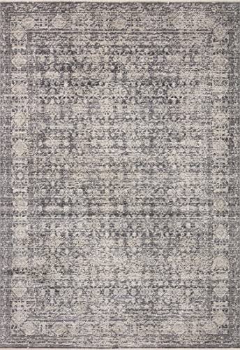 Amber Lewis x Loloi Alie Collection ALE-03 Charcoal / Dove, Traditional 18" x 18" Sample Rug