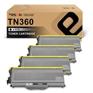 tn360 tesen compatible toner cartridge replacement for brother tn330 tn360 tn-330 tn-360 high yield for brother dcp-7040 dcp-7030 mfc-7840w mfc-7440n mfc-7345n mfc-7340 hl-2170w hl-2140 4 packs