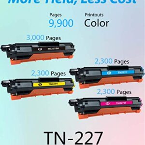 MM MUCH & MORE Compatible Toner Cartridge Replacement for Brother TN227 TN-227 TN223 TN-223 High Yield for HL- L3210CW L3230CDW L3270CDW L3290CDW MFC-L3710CW L3750CDW L3770CDW (BK, C, Y, M, 4-Pack)