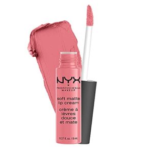 nyx professional makeup soft matte lip cream, lightweight liquid lipstick – cyprus (light pastel pink)