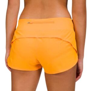 lululemon speed up short low-rise 2.5″ lined (clementine, size 4)