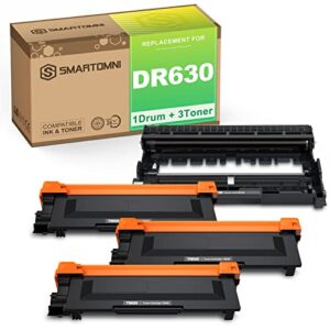 s smartomni dr630 dr-630 compatible toner cartridge replacement for brother tn660 tn630 use for brother dcp-l2500d l2305w hl-l2300d l2360dn mfc-l2680w l2705dw l2740dw(1 drum with 3 toner)