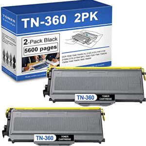 TcxLink (2 Pack) TN-360 TN360 High-Yield Toner Cartridge Replacement for Brother TN360 DCP-7045N HL-2170W MFC-7040 MFC-7345DN HL-2150N Printer Toner.