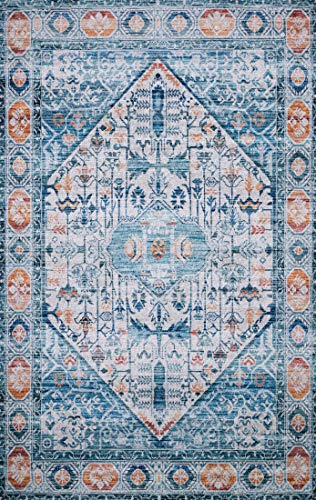 Justina Blakeney x Loloi Cielo Collection CIE-03 Ivory / Sunset Transitional 8'-0" x 10'-0" Area Rug