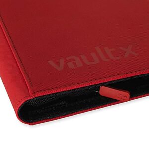 Vault X Premium Exo-Tec® Zip Binder - 9 Pocket Trading Card Album Folder - 360 Side Loading Pocket Binder for TCG (Red)