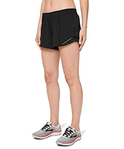 Lululemon Athletica Hotty Hot Short Low-Rise 4 inch Long (Black, 4, Numeric_4)