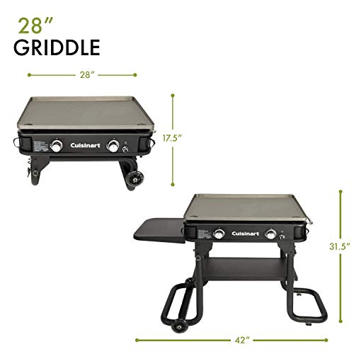 Cuisinart Flat Top Professional Quality Propane CGG-0028 28" Two Burner Gas Griddle