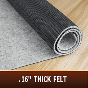 MAYSHINE - 2' x 3' - Dual Layer Felt + Rubber Rug Pad Grip Cushion | Non Slip Mat Protects Hard Floors, Secures Rug Position, and Reduces Noise