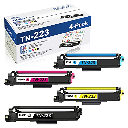 GULOYA Compatible TN223BK TN223C TN223M TN223Y Cartridge TN223 Replacement for Brother Toner work for MFC-L3750CDW L3730CDW HL-3270CDW 3230CDN DCP-L3510CDW DCP-L3550CDW Printer Toner Cartridge